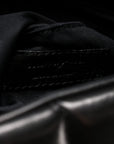 Lambskin Quilted Monogram Monochrome Medium Loulou Puffer Chain Satchel Black