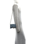 Denim BB Monogram Hourglass Chain Bag Blue