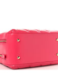 Lambskin Quilted Small Trendy CC Bowling Bag Pink
