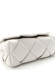 Nappa Intreccio Padded Top Handle Shoulder Bag White