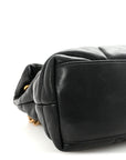 Lambskin Quilted Small Loulou Puffer Monogram Chain Satchel Black
