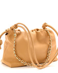 Mellow Nappa Donut Medium Chain Flamenco Knot Clutch Sahara