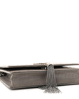 Calfskin Crocodile Embossed Kate Monogram Tassel Chain Wallet Fog