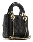 Lambskin Cannage Mini Lady D1OR Black