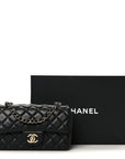 Lambskin Quilted Mini Rectangular Flap Black