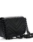 Calfskin Matelasse Monochrome GG Marmont Chain Belt Bag Black