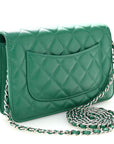 Caviar Quilted Wallet On Chain WOC Green