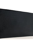Calfskin Crocodile Embossed Uptown Monogram Pouch Black
