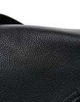 Grained Calfskin Saddle Messenger Bag Black