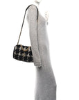 Tweed Quilted Medium CHNL 19 Flap Black White