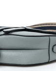 Grained Calfskin Saddle Bag With Strap Stone Grey