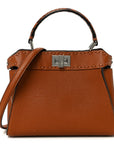 Cuoio Romano Snakeskin Selleria Mini Peekaboo Iconic Satchel Cappuccino