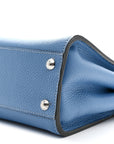 Cuoio Romano Selleria Macro Stitchings Mini Peekaboo Iconic Satchel Argento Blue