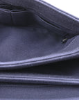 Jersey Chevron Quilted Small Trendy CC Dual Handle Flap Bag Navy Blue