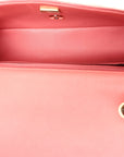 Iridescent Lambskin Quilted Mini Rectangular Flap Pink
