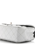 Metallic Lambskin Quilted Mini Rectangular Flap Silver