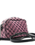Monogram Multicolor Matelasse Diagonal Small GG Marmont Chain Shoulder Bag Pink Blue