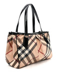 Patent Trim Supernova Check Medium Melbury Tote Black