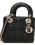 Lambskin Cannage Mini Lady D1OR Black