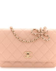 Caviar Quilted CC Turnlock Wallet On Chain WOC Beige