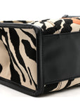Cotton Canvas Zebra Tiger Print Mini The Traveler Tote Bag