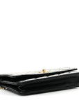 Lambskin Quilted CC Pearl Crush Wallet on Chain WOC Black