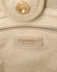 Mixed Fibers Calfskin Small Deauville Tote Grey Light Blue