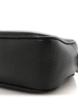 Pebbled Calfskin Small Soho Disco Bag Black