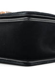 Velvet Chevron Quilted Small Boy Flap Black