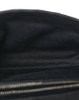 Sheepskin Matelasse Chevron Monogram Medium College Bag Black