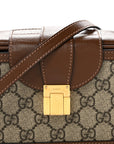 GG Supreme Monogram Mini Clasp Bag Beige Brown