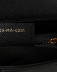 Grained Calfskin Saddle Bag Black