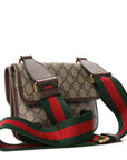 GG Supreme Monogram Web Small Neo Vintage Double Flap Messenger Bag Beige New Acero