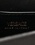 Satin Crystal La Medusa Pouch On Chain Black