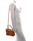 Vegetable Tanned Lambskin Mini Rodeo Top Handle Handbag Tan Cowboy