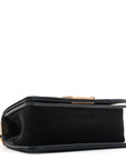 Velvet Chevron Quilted Small Boy Flap Black