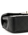 Lambskin Quilted Mini Rectangular Flap Black