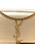 Metallic Calfskin Small Classic Monogram Kate Tassel Satchel Gold