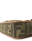 Canvas Vitello King FF Embroidered Baguette Amazzonia Cuoio