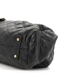 Calfskin Quilted Stam Black