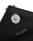 Sheepskin Tri-Quilt Monogram Medium College Bag Coal