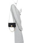 Shiny Calfskin Triomphe Multipochette Black