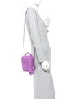 Caviar Quilted CC North South Filigree Vanity Case Purple