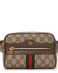 GG Supreme Monogram Web Small Ophidia Belt Bag 85 34 Dark Brown