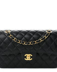 Caviar Quilted Small Double Flap Black