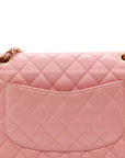 Caviar Quilted Medium Double Flap Pink