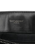 Calfskin Y Quilted Monogram Monochrome Large Loulou Chain Satchel Black
