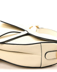 Grained Calfskin Saddle Bag White