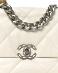 Quilted Large CHNL 19 Flap White