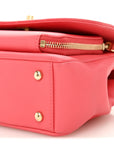 Caviar Quilted Small Business Affinity Flap Coral